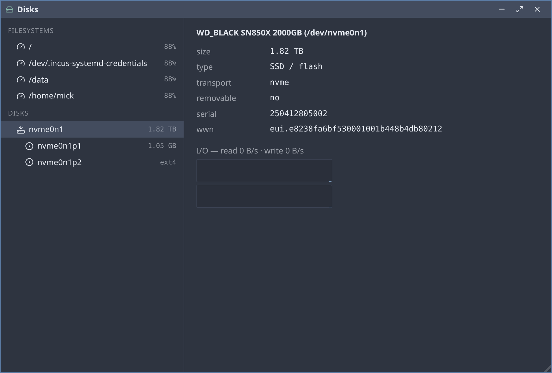 Disks, a storage manager