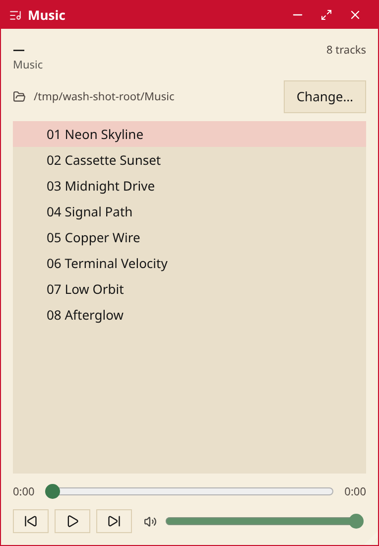 Music, a native player