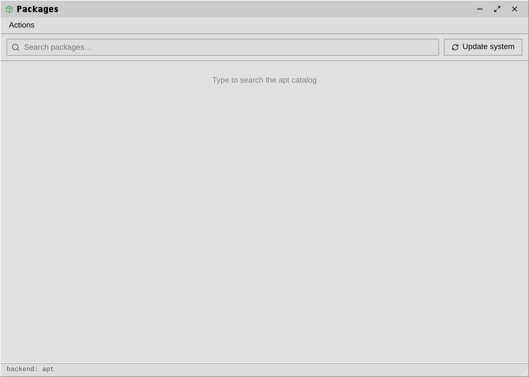 Packages, a package manager front end