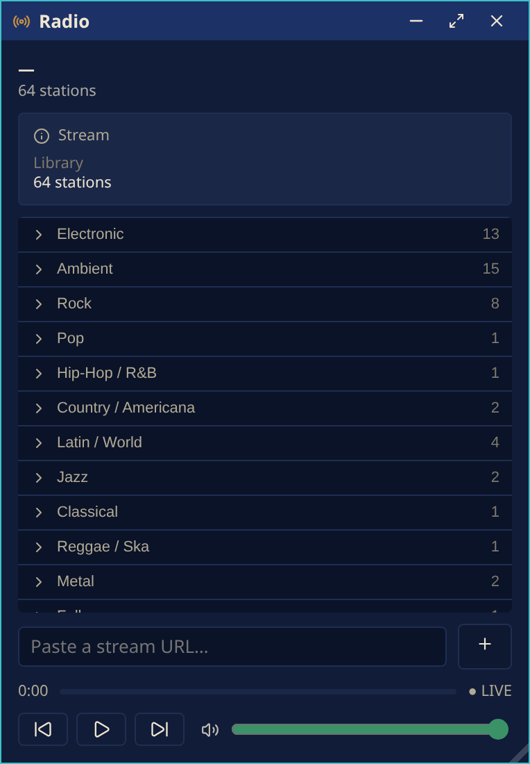 Radio, internet radio stations